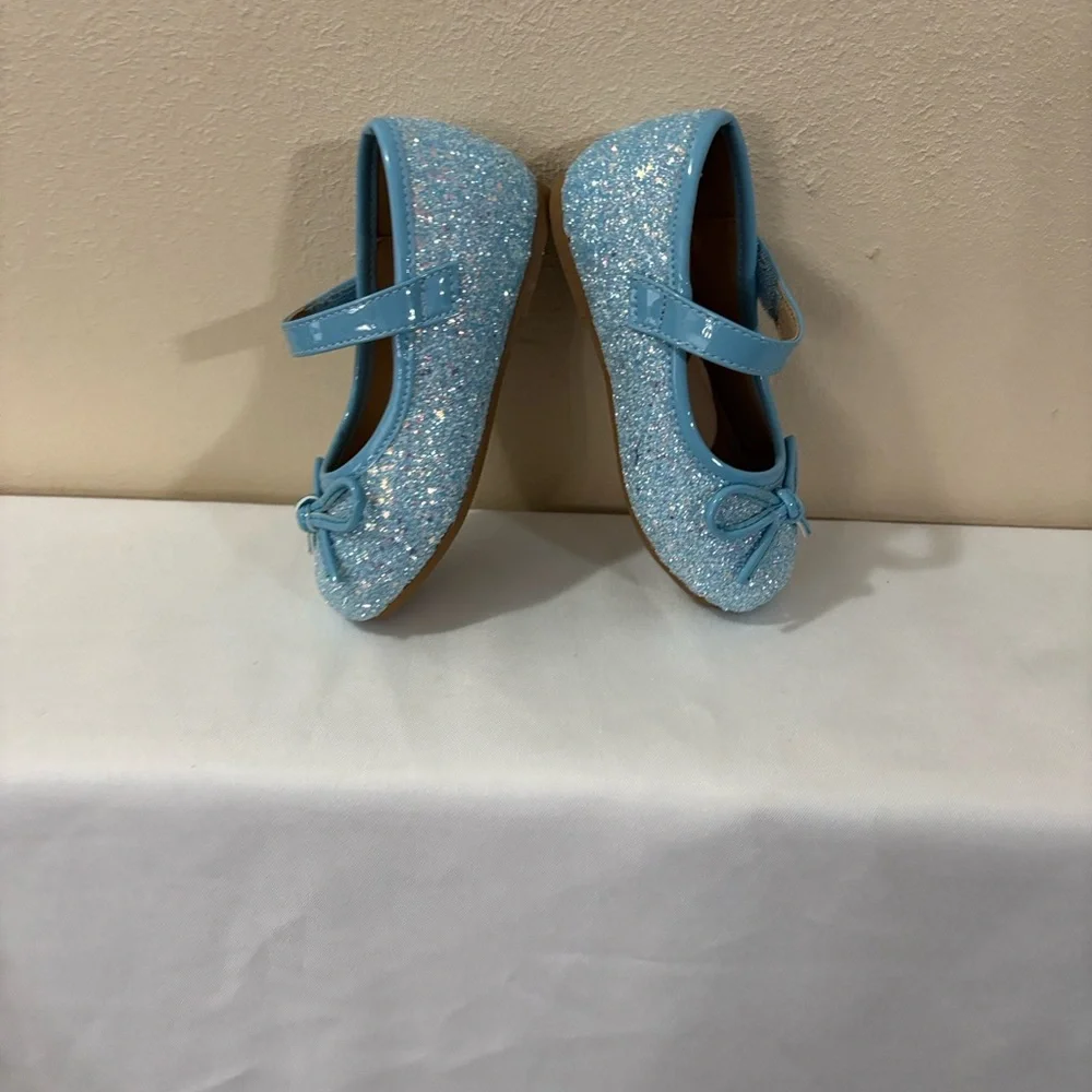 Otter momo sparkle Charming Blue Glitter Kids Dress Shoes